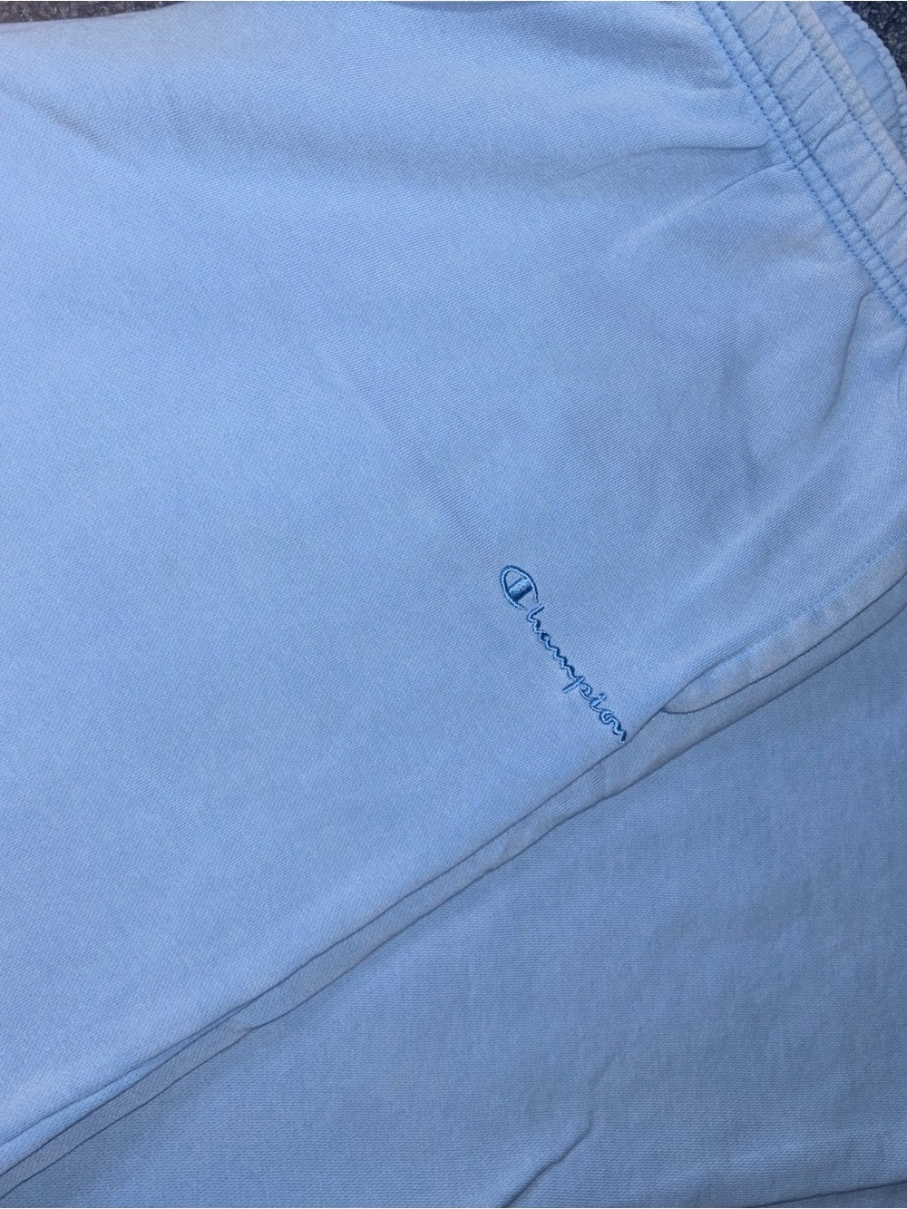 Champion Pastel Blue sweatpants with Embroidered Logo